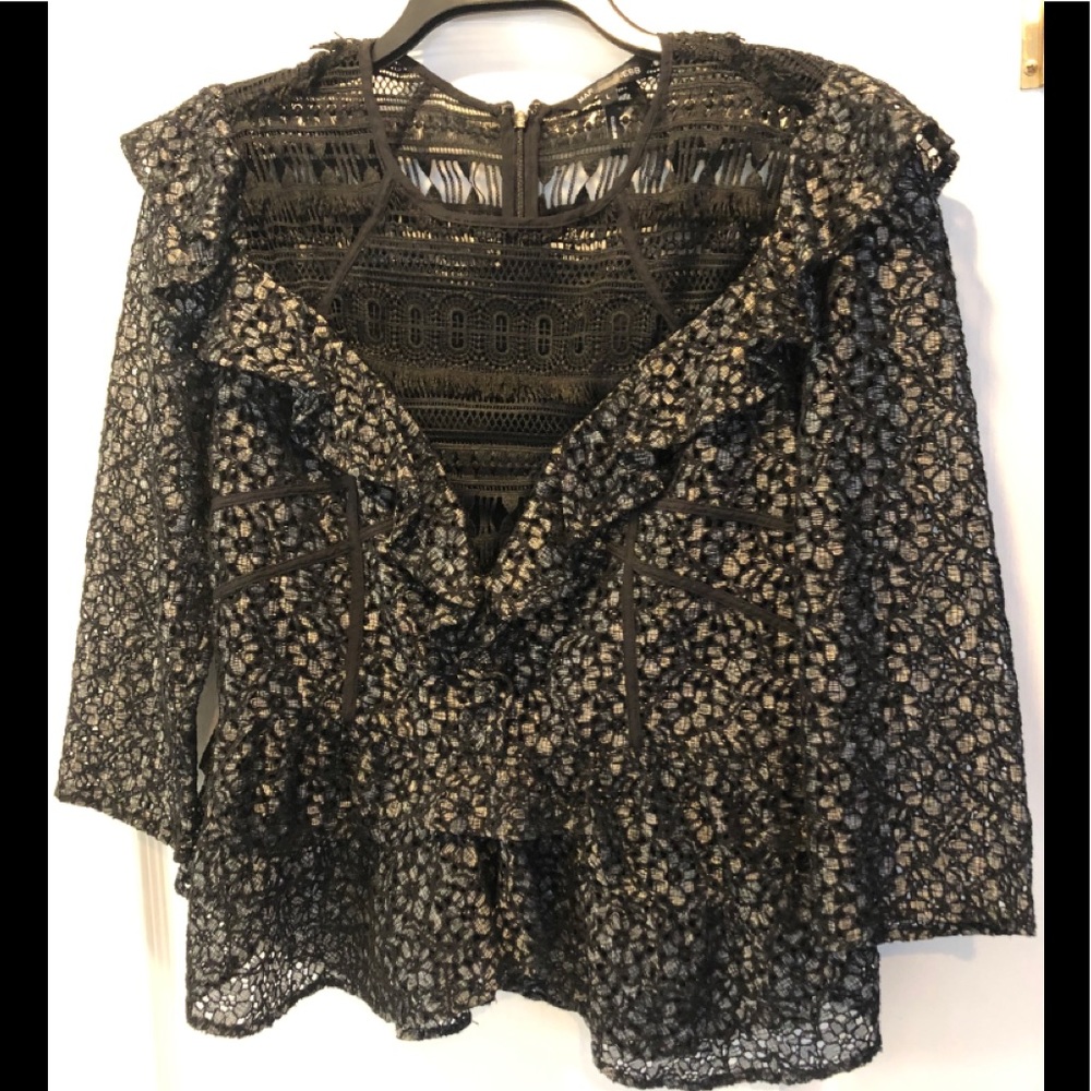Marissa WEBB BLACK LACE TOP-L - Picture 2 of 8